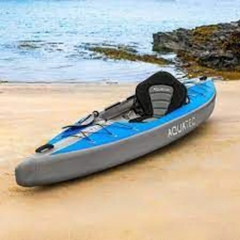 AQUATEC KAYAK IN GREY WITH PADDLE 