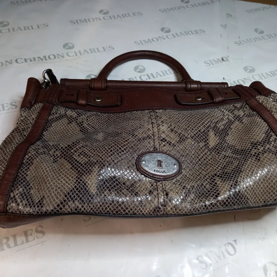 FOSSIL SNAKE SKIN DESIGNED HANDBAG 
