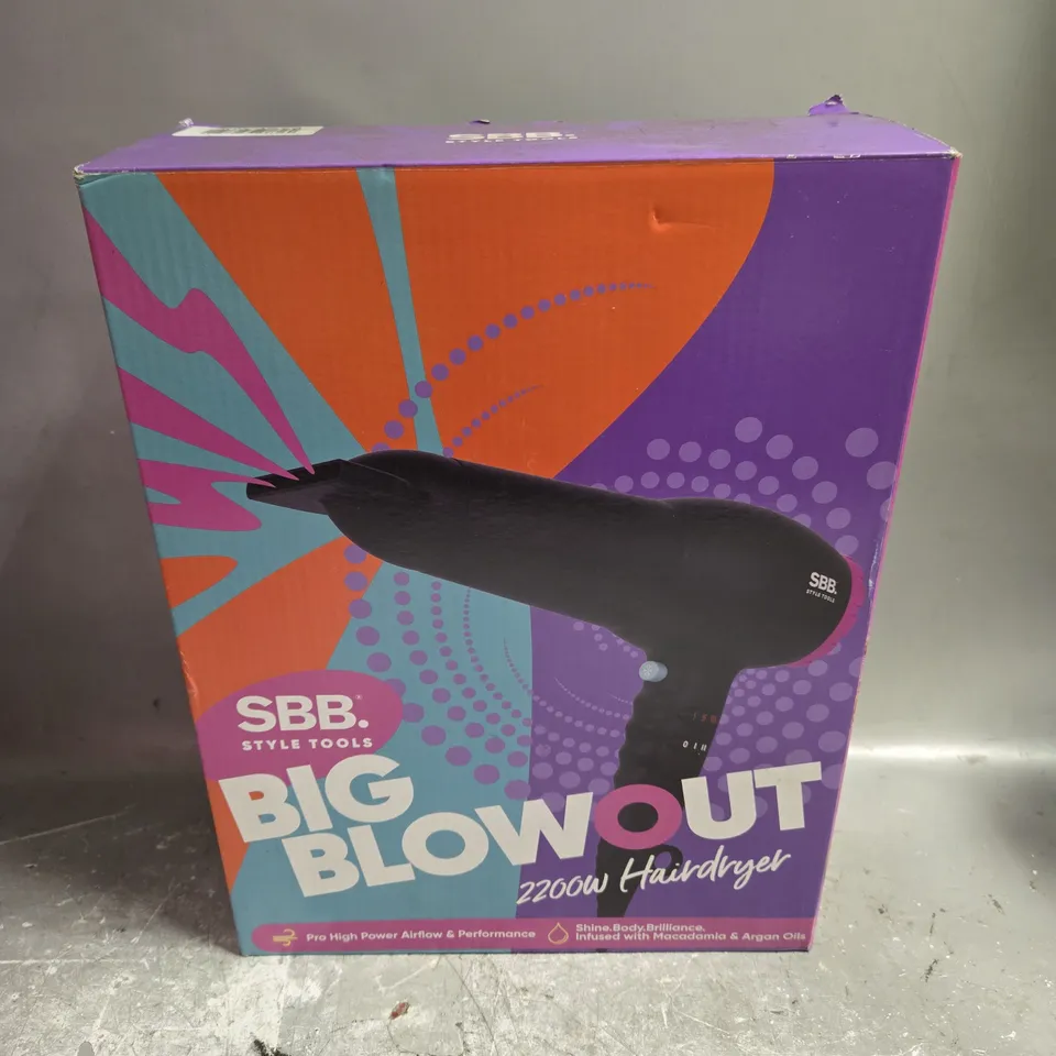 BOXED SBB STYLE TOOLS BIG BLOWOUT 2200W HAIRDRYER