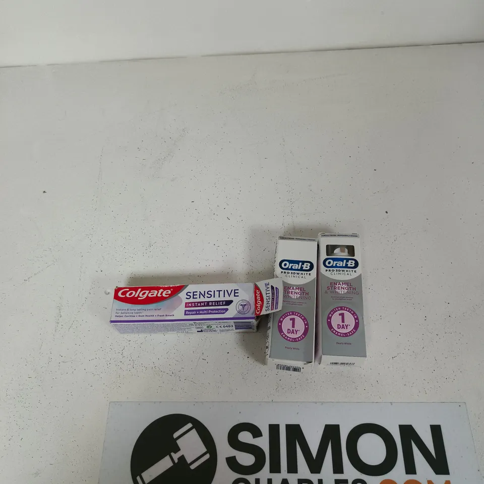 COLGATE SENSITIVE TOOTHPASTE + 2X ORAL-B PRO-WHITE TOOTHPASTE