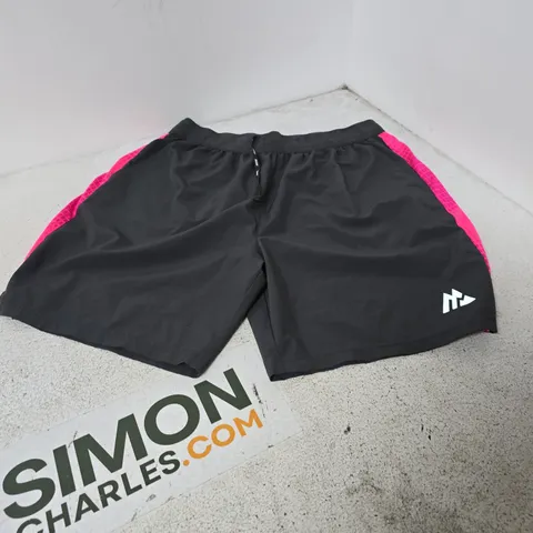 MONTIREX MEN'S TRAINING SHORTS – BLACK WITH PINK INNER, SIZE L
