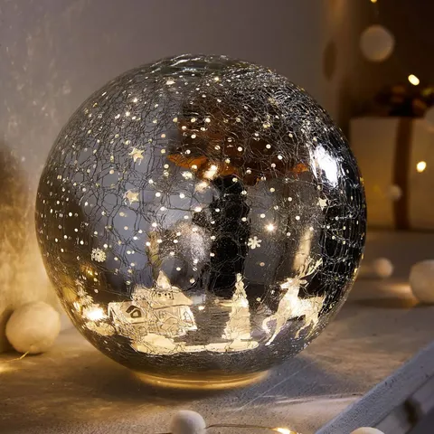 20CM BATTERY OPERATED LIT CRACKLE EFFECT BALL 