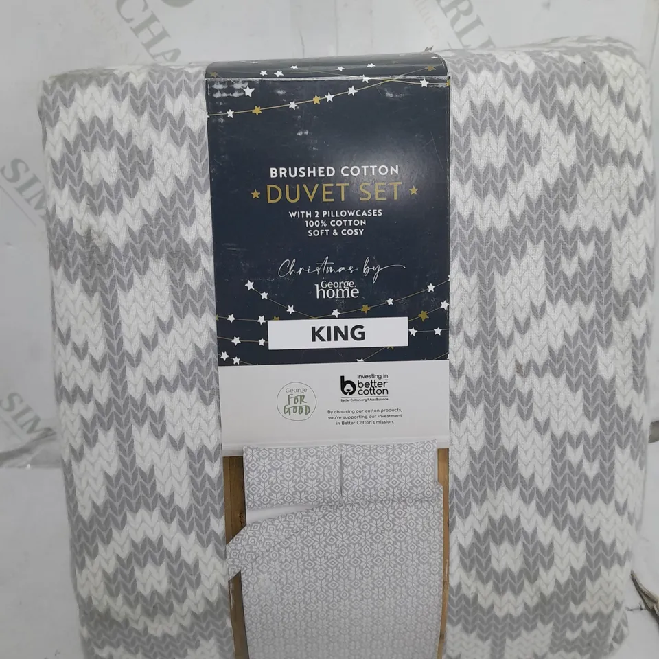 BRUSHED COTTON DUVET SET- KING