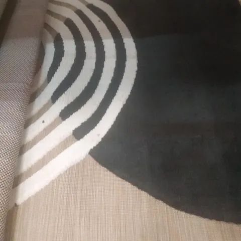 KIRTIN BEIGE CREAM AND BLACK RUG 115X170CM