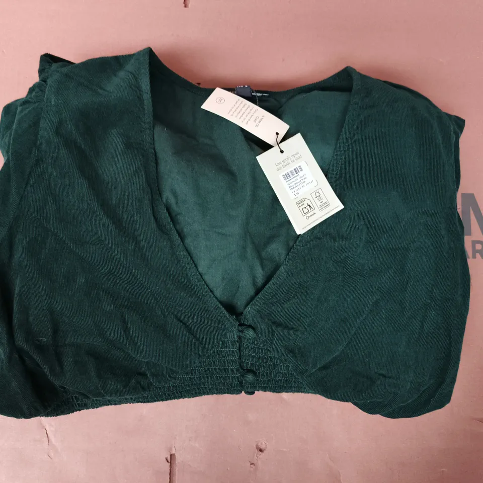 NOBODY'S CHILD RILEY SHIRRED WAIST MIDI DRESS IN GREEN SIZE UK 16