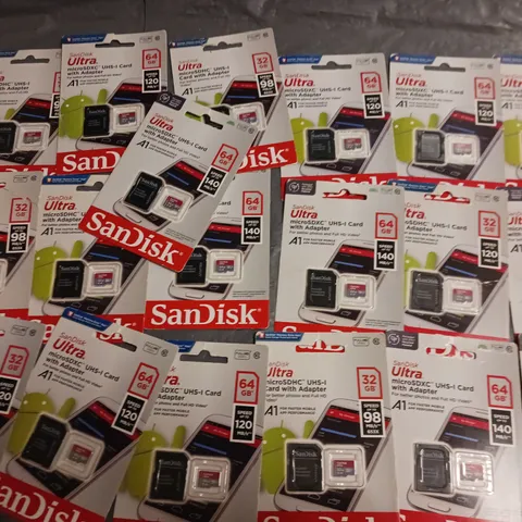 LOT OF 19 ASSORTED SANDISK ULTRA MICRO SDXC CARDS - VARIOUS SIZES