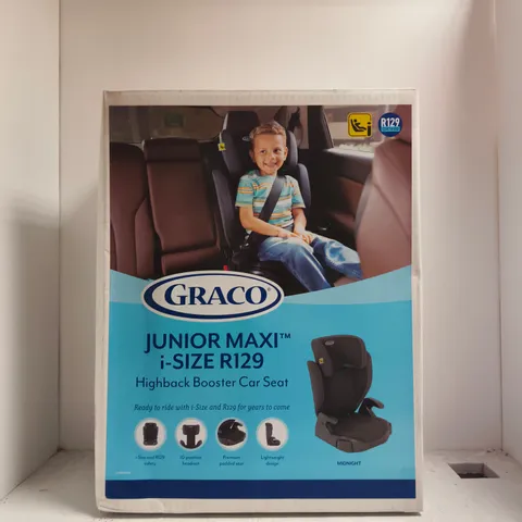 GRACO JUNIOR MAXI I-SIZE R129 HIGHBACK BOOSTER CAR SEAT – BOXED
