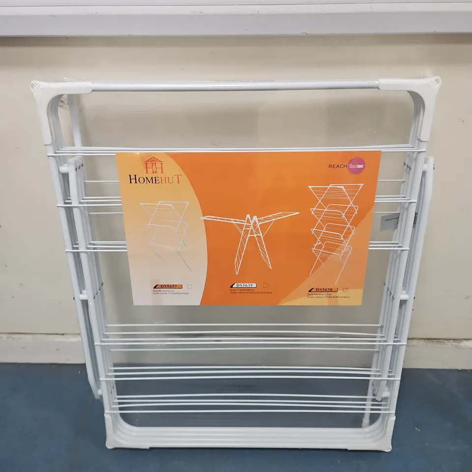 HOME HUT FOLDABLE CLOTHES DRYING RACK – WHITE, 64X45X172 CM