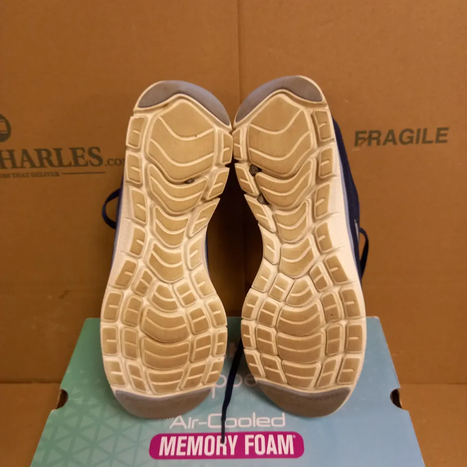 SKETCHERS FLEX-LITE MEMORY FOAM NAVY TRAINERS - SIZE 7