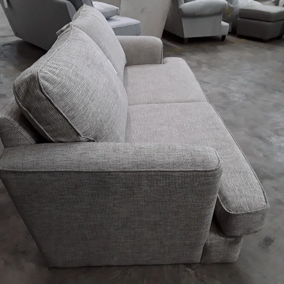 QUALITY DESIGNER 3 SEATER SOFA - GREY FABRIC 