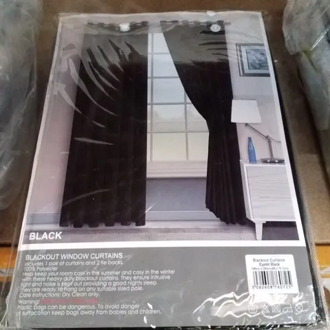 BLACKOUT EYELET SYNTHETIC ROOM DARKENING 100% POLYESTER THERMAL CURTAINS