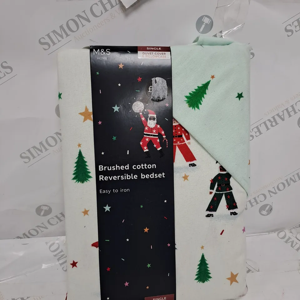 brushed cotton reversible bedding Christmas m&s