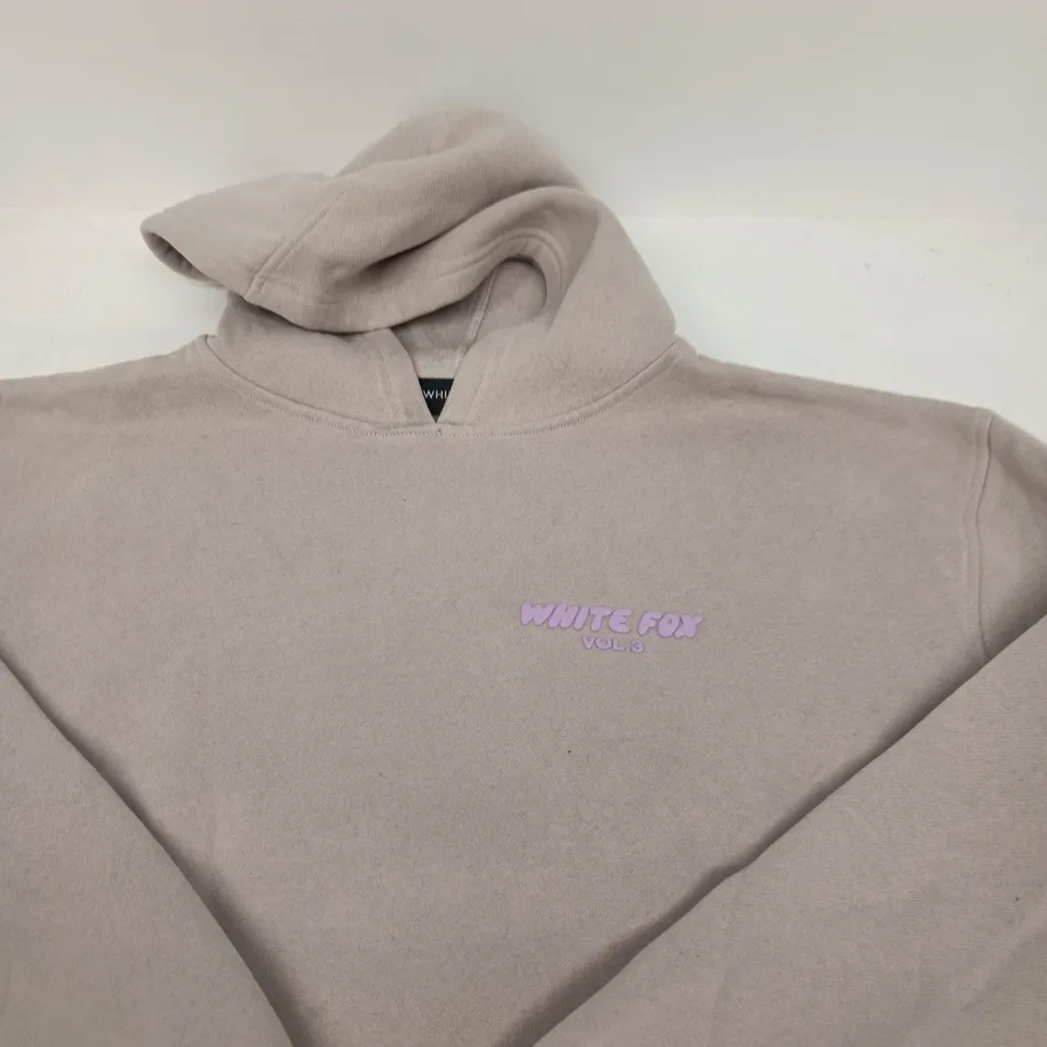 WHITE FOX HOODIE – BEIGE VOL.3 LOGO - SIZE XXS/XS