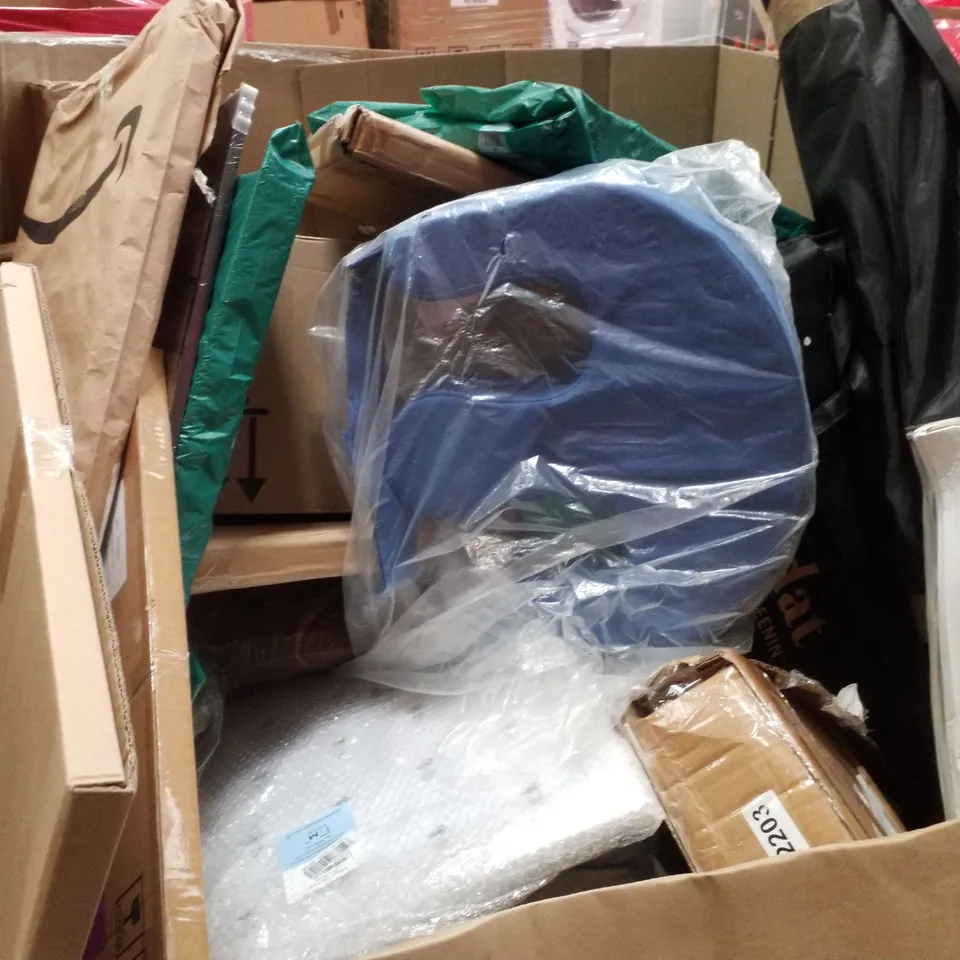 PALLET CONTAINING ASSORTED PRODUCTS INCLUDING SHOWER MIXER, UTILITY CART, POP UP TENT, MIRROR WINDOW FILM & ARTIFICIAL FERN