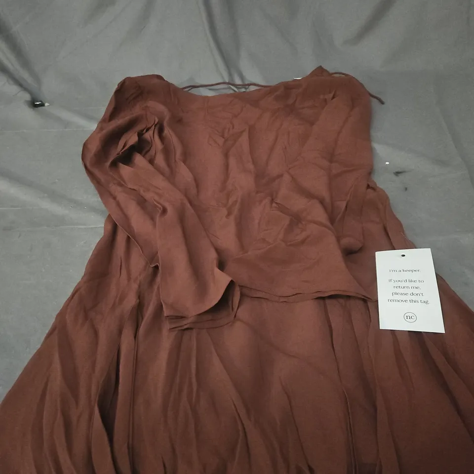 NOBODY'S CHILD PARIS MINI DRESS – BROWN, UK 12 (EU40, USA 8)