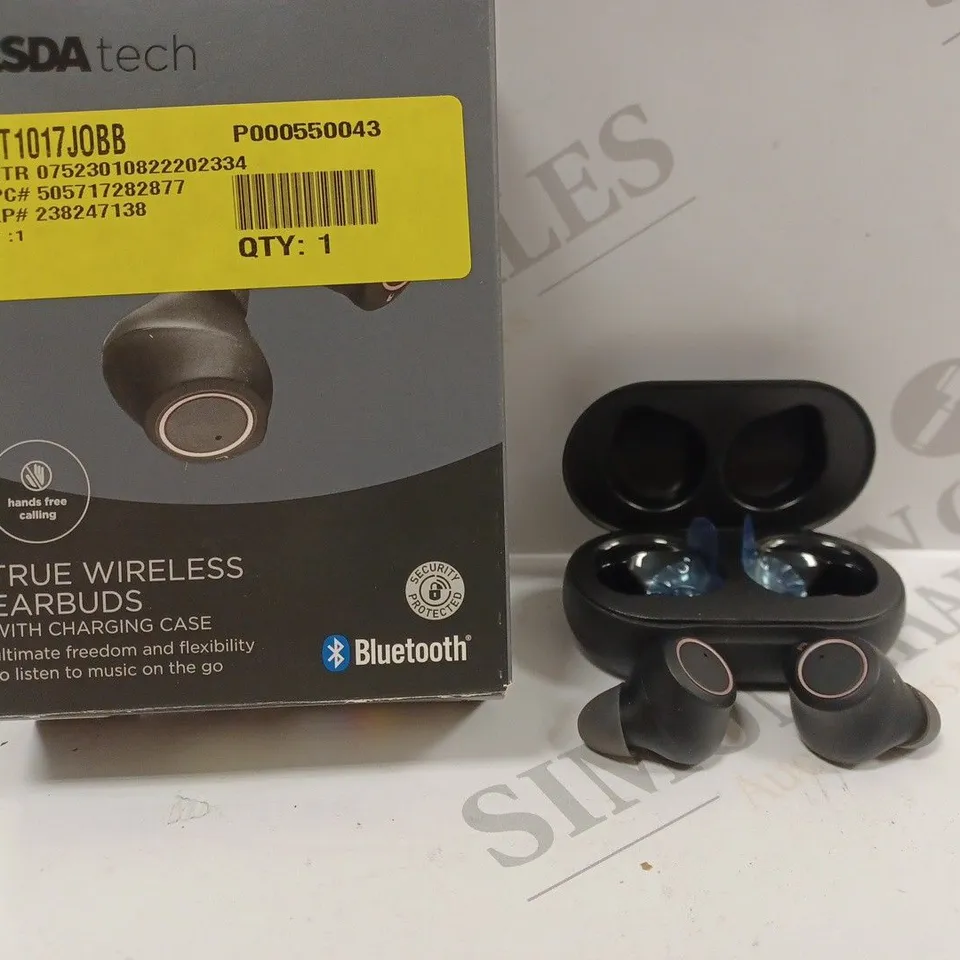 BOXED ASDATECH TRUE WIRELESS EARBUDS WITH CHARGING CASE ATA22AA019A