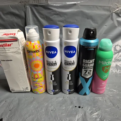 APPROXIMATELY 10 ASSORTED AEROSOLS TO INCLUDE NIVEA, RIGHT GUARD AND MITCHUM