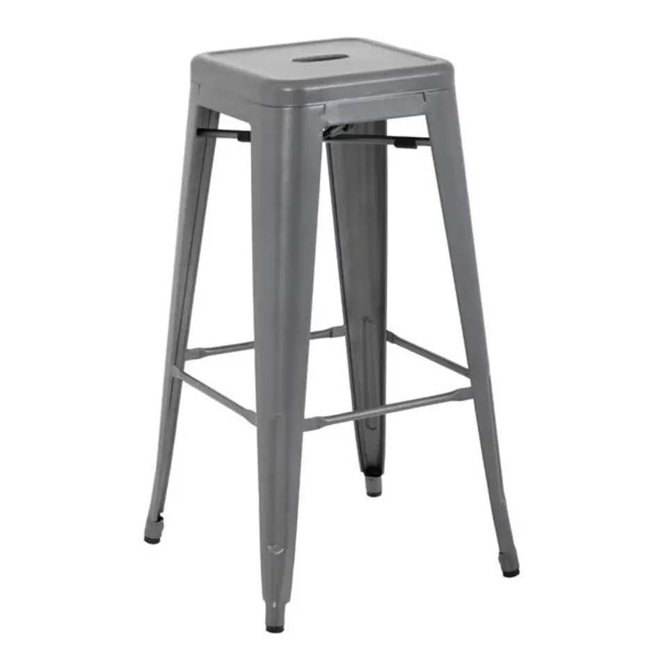BOXED BOLERO BISTRO STEEL HIGH STOOLS GUN METAL (4 PACK)