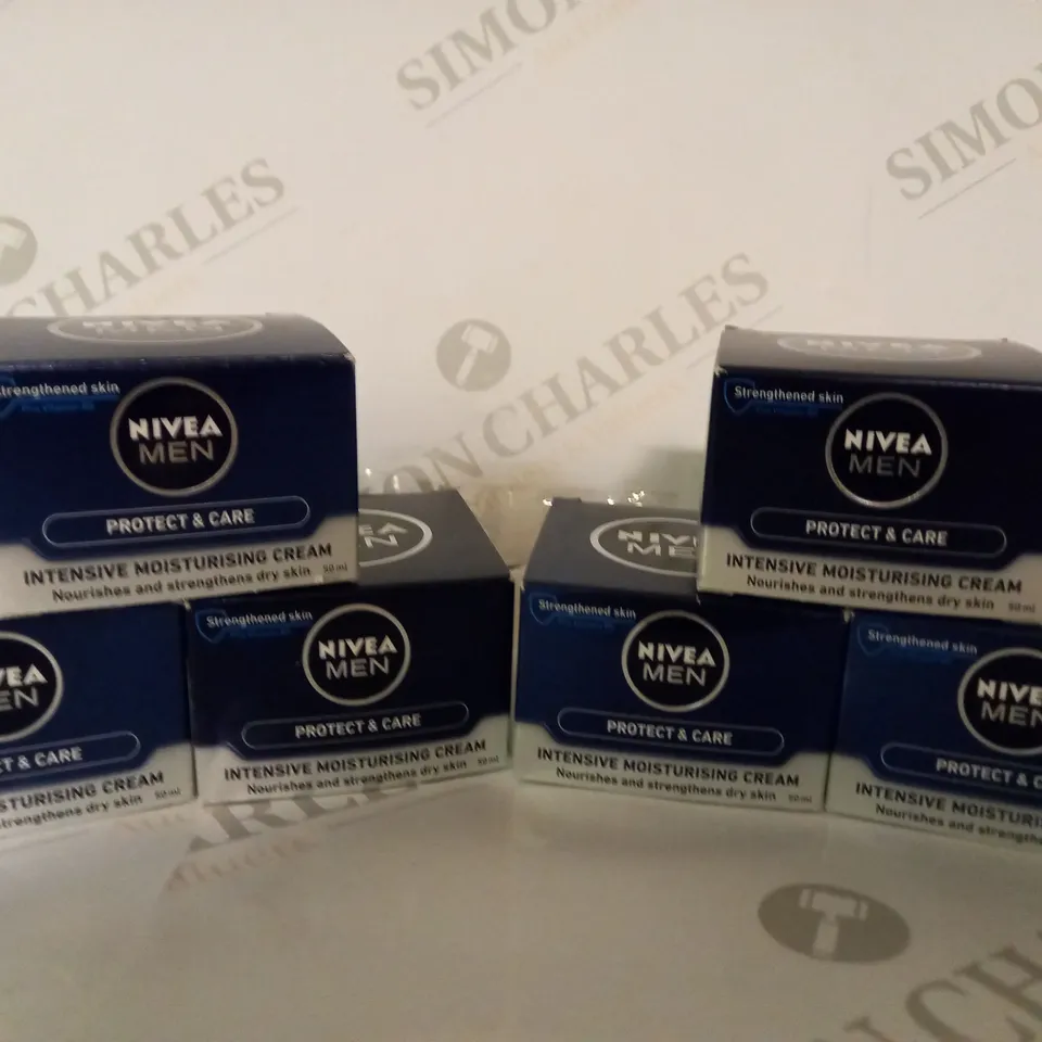 BOX OF APPROX 6 NIVEA MEN PROTECT AND CARE MOISTURISING CREAMS - 6X50ML