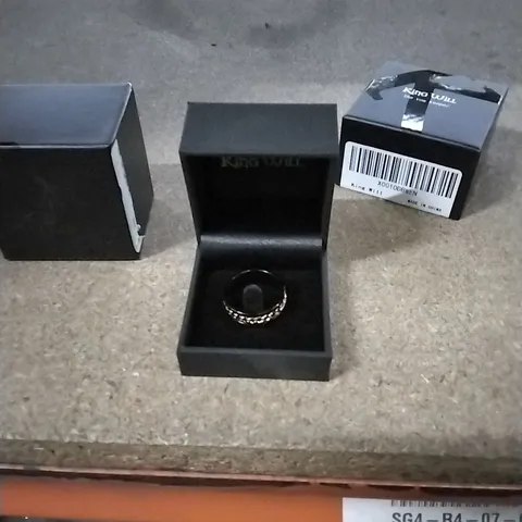 BOXED KING WILL PROMISE RING - BLACK & GOLD