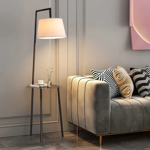 BOXED GEORGE OLIVER BLACK COFFEE TABLE FLOOR LAMP (1 BOX)