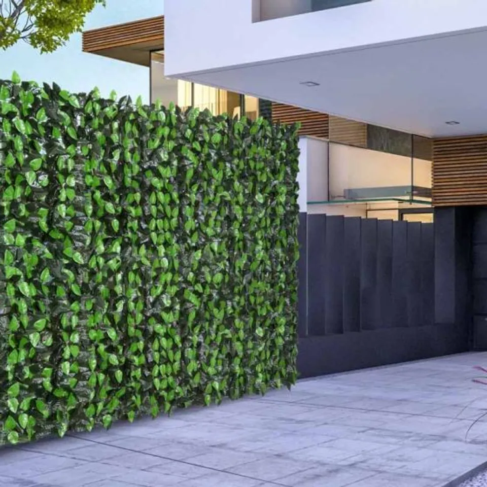 BOXED OUTSUNNY ARTIFICIAL LEAF HEDGE SCREEN PRIVACY FENCE PANEL 3X1M - GREEN - 844-204 (1 BOX)
