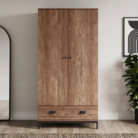 BOXED FULTON DOUBLE 1 DRAWER WARDROBE (2 BOXES)