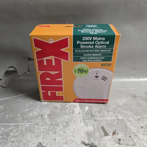 SEALED FIREX 230V MAINS POWERED OPTICAL SMOKE ALARM 