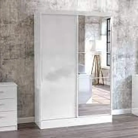 LYNX 2 DOOR SLIDING WARDROBE WITH MIRROR IN WHITE 