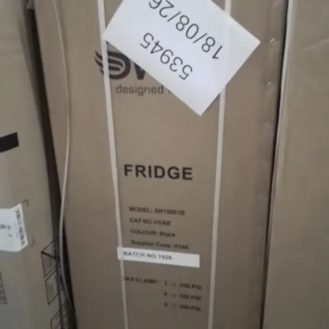 BOXED SWAN SR15681B 143CM HIGH, 55CM WIDE TALL LARDER FRIDGE - BLACK