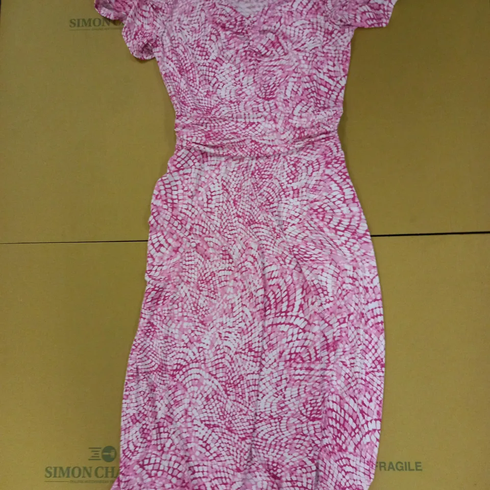 BRAND NEW RUTH LANGSFORD PINK PATTERNED DRESS SIZE UK 10