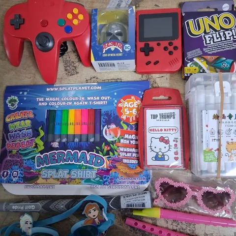 TOTE OF ASSORTED TOYS AND ACCESSORIES TO INCLUDE;