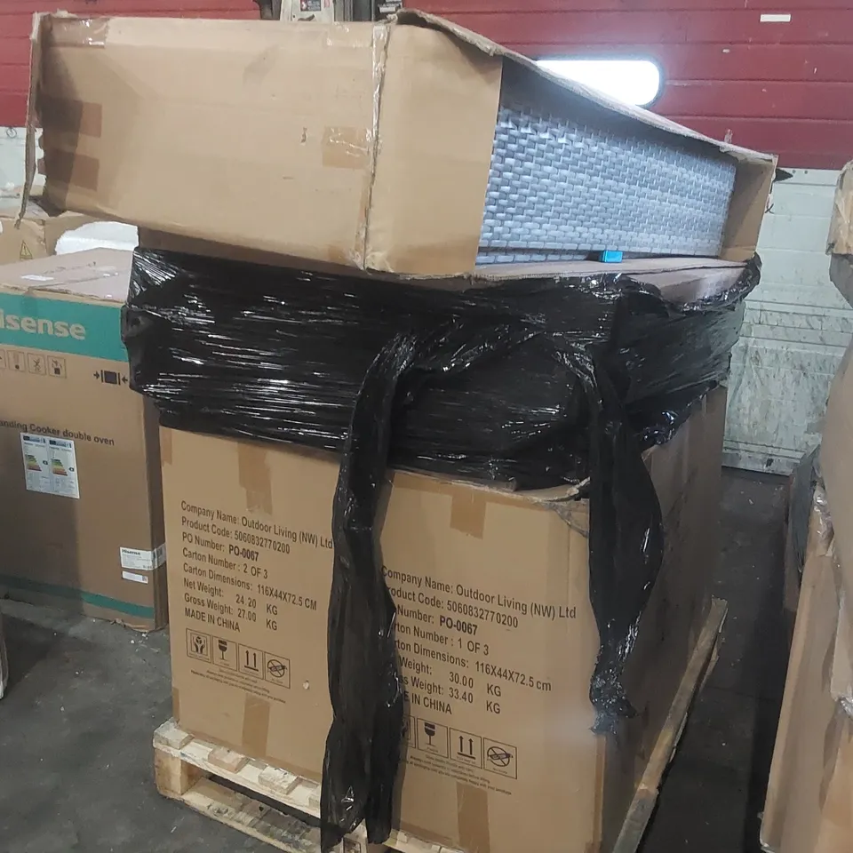 PALLET CONTAINING A LARGE QUANTITY OF ASSORTED GARDEN FURNITURE PARTS ECT