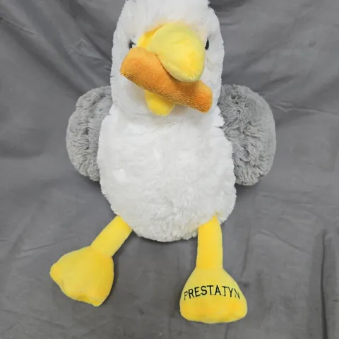PLUSH SEAGULL TOY – WHITE & GREY WITH YELLOW BEAK AND FEET