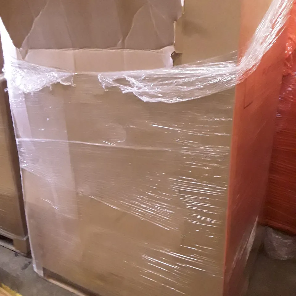 PALLET OF ASSORTED PRODUCTS INCLUDING PEDAL TRASH CAN, CLOTHES RACK WITH SHOE STORAGE, FOLDING CHAIR, BABY SLEEPER, FAN LIGHT  