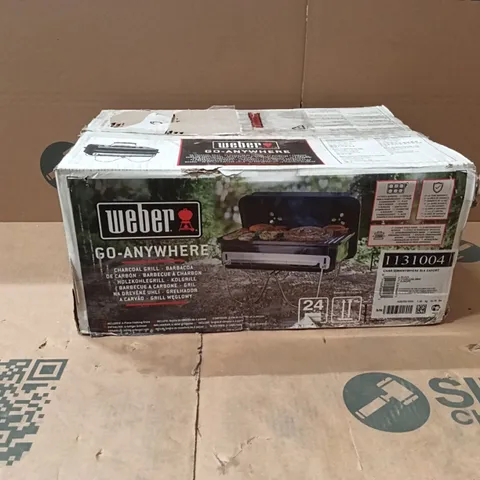BOXED WEBER  GO ANYWHERE BLACK CHARCOAL BBQ EXPORT 1131004