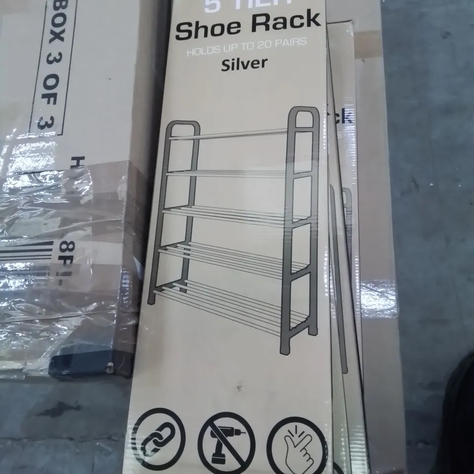 BOXED 5 TIER UP TO 20 PAIR SHOE RACK