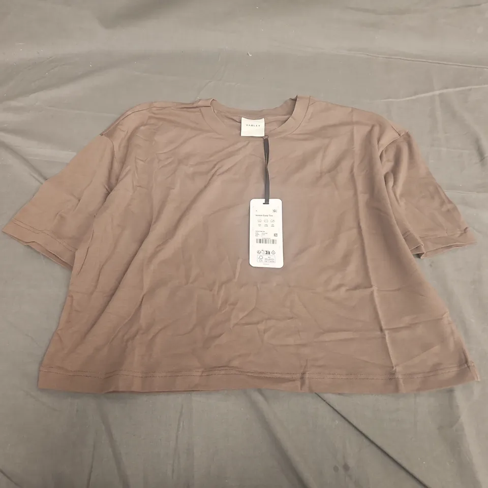 VARLEY VENICE EASY TEE IN BROWN - LARGE