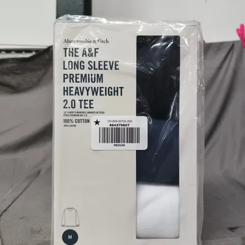 ABERCROMBIE & FITCH THE A&F LONG SLEEVE PREMIUM HEAVYWEIGHT 2.0 TEE – MEDIUM