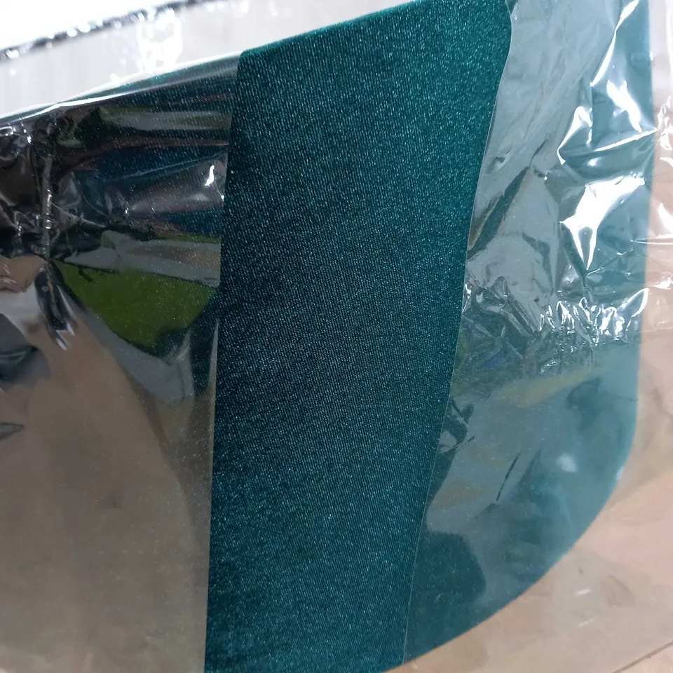 DESIGNER GREEN SUEDE LARGE LAMP SHADE 