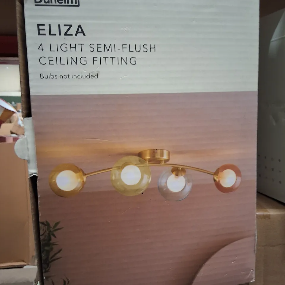 BOXED DUNELM ELIZA 4-LIGHT SEMI-FLUSH CEILING FITTING