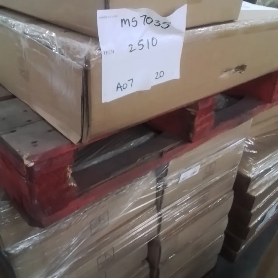 PALLET CONTAINING LARGE QUANTITY OF CD/DVD/ BOOK STORAGE CABINET  -DARK OAK-