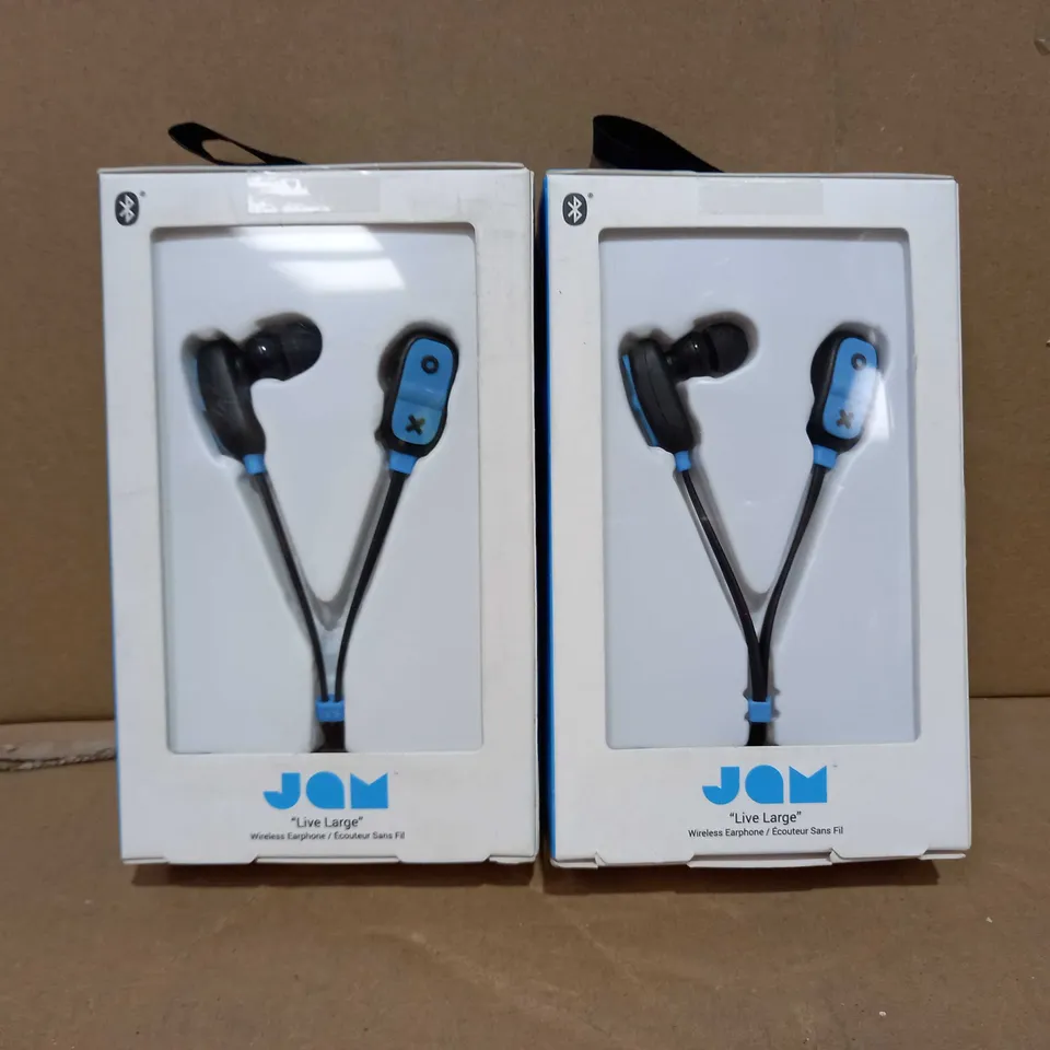 LOT OF 2 JAM LIVE ALRGE WIRELESS EARPHONES
