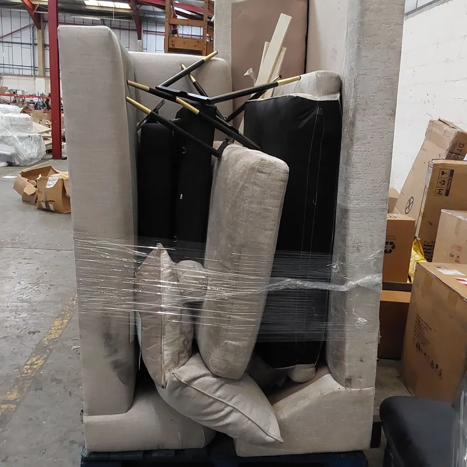 PALLET TO CONTAIN ASSORTED INCOMPLETE SOFAS AND SOFA PARTS 