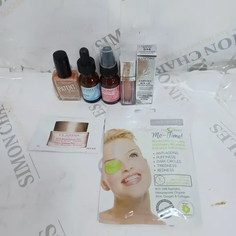 APPROXIMATELY 7 ASSORTED HEALTH & BEAUTY PRODUCTS TO INCLUDE MAYBELLINE LIP STICK, SALLY HANSEN NAIL COLOUR, LIP FIRMING SERUM ETC