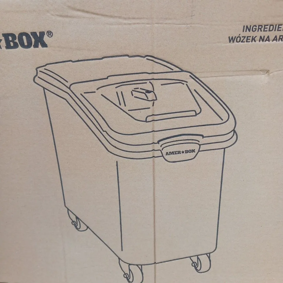 BOXED AMER BOX INGREDIENT BIN TROLLEY 98L