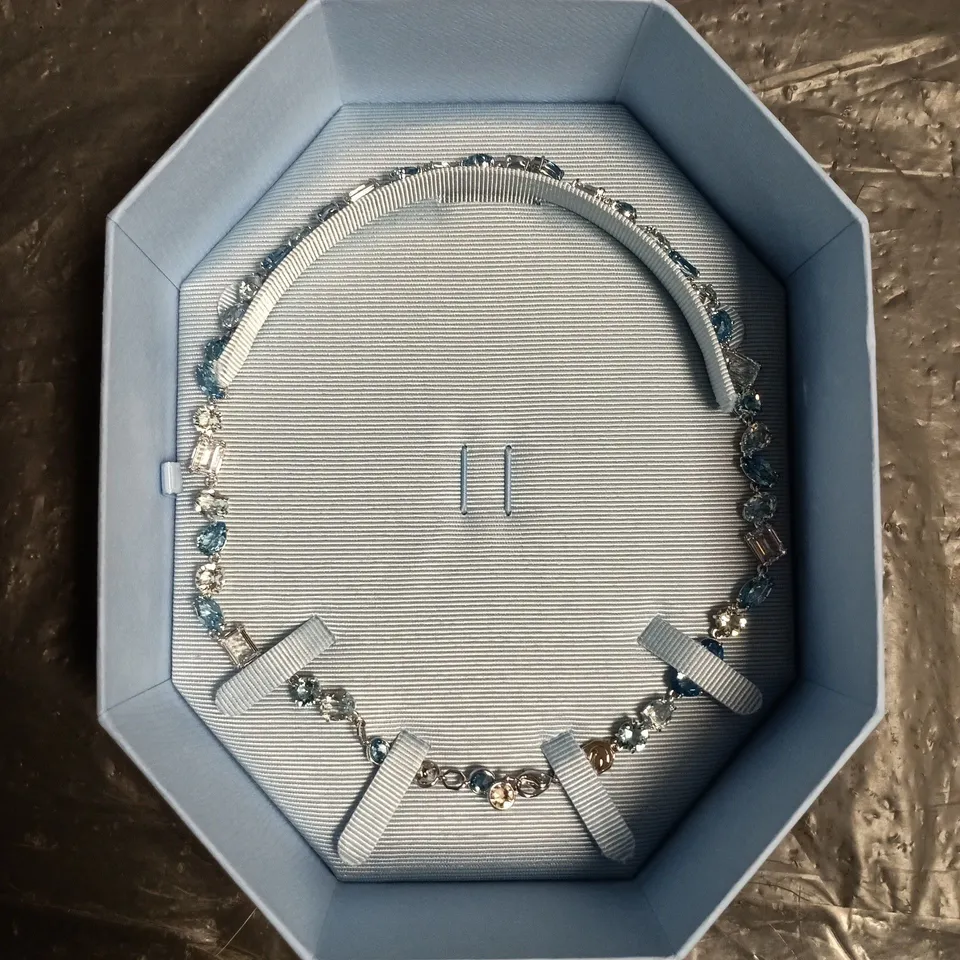 SWAROVSKI GEMA BLUE STONE MIXED CUTS NECKLACE