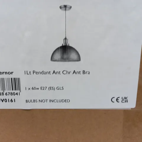 BOXED GOVERNOR PENDANT SHADE ANTIQUE CHROME ANTIQUE BRASS