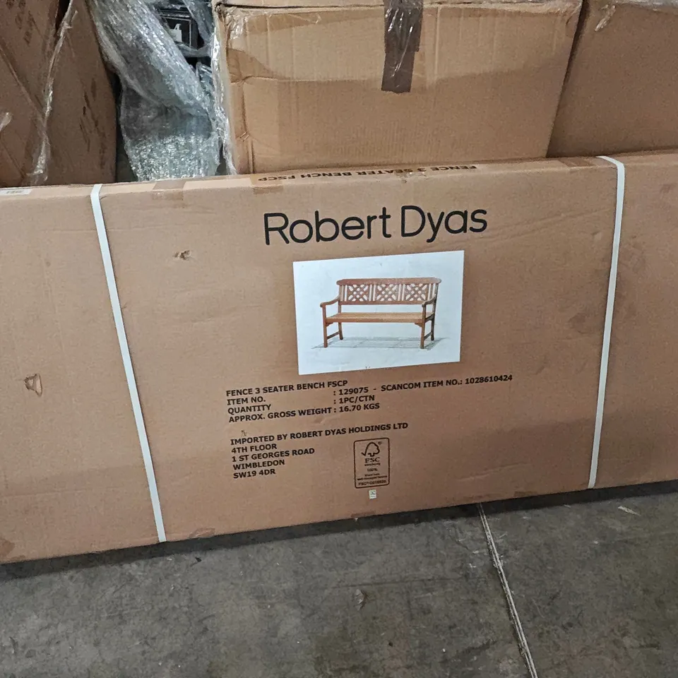 BOXED FENCE 3-SEATER BENCH 
