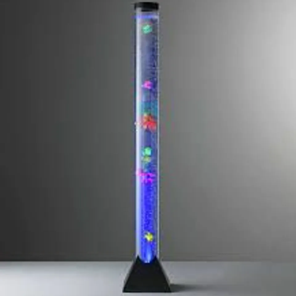 BOXED SENSORY BUBBLE FISH FLOOR LAMP - BLACK